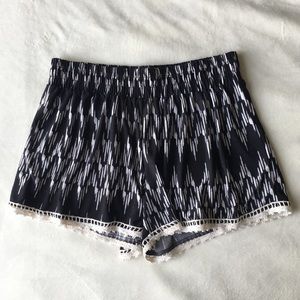 Black and white shorts